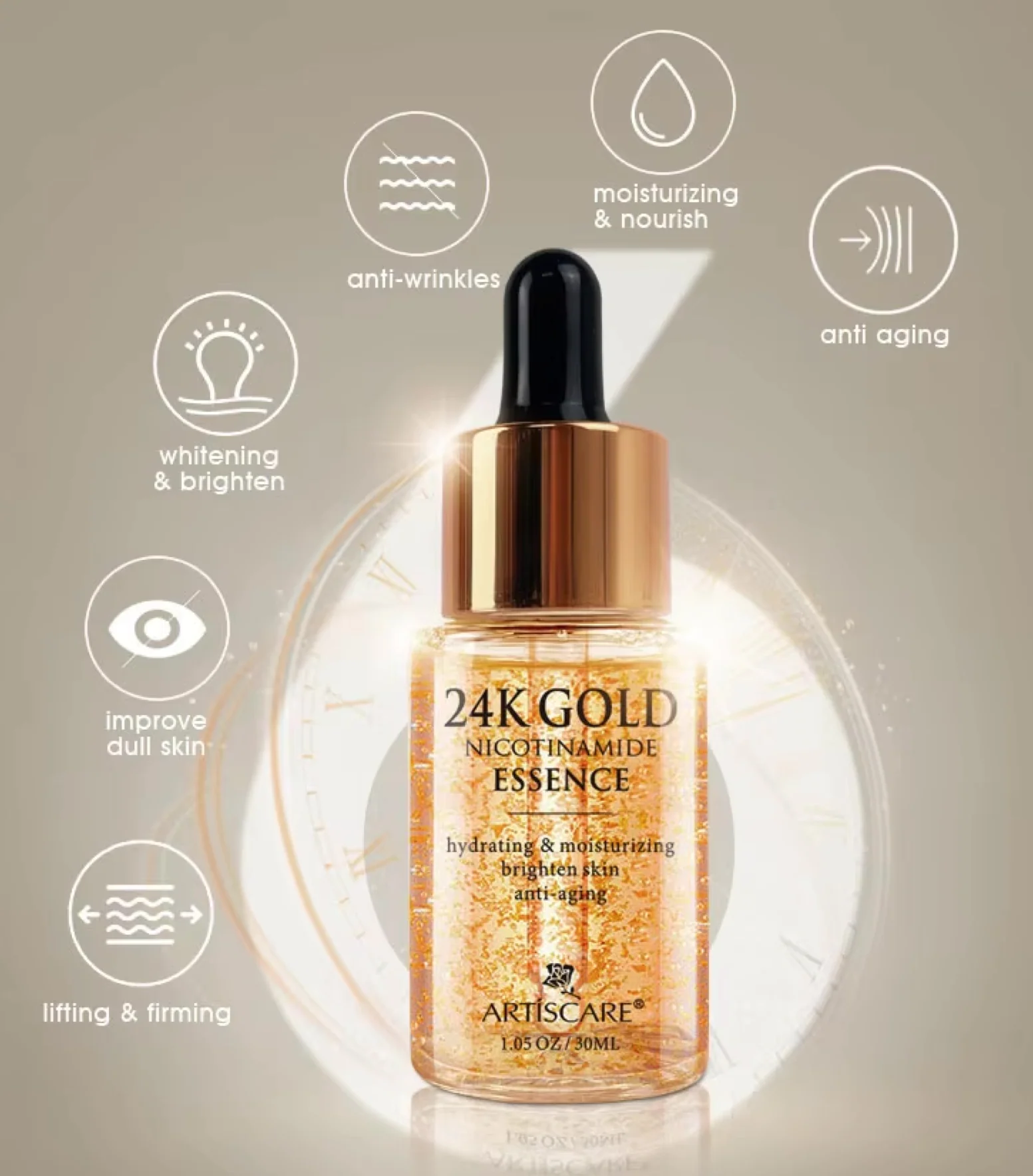 Artiscare 24K Gold Essence and Repair Eye Cream + Eye Serum (3pc) - Image 2
