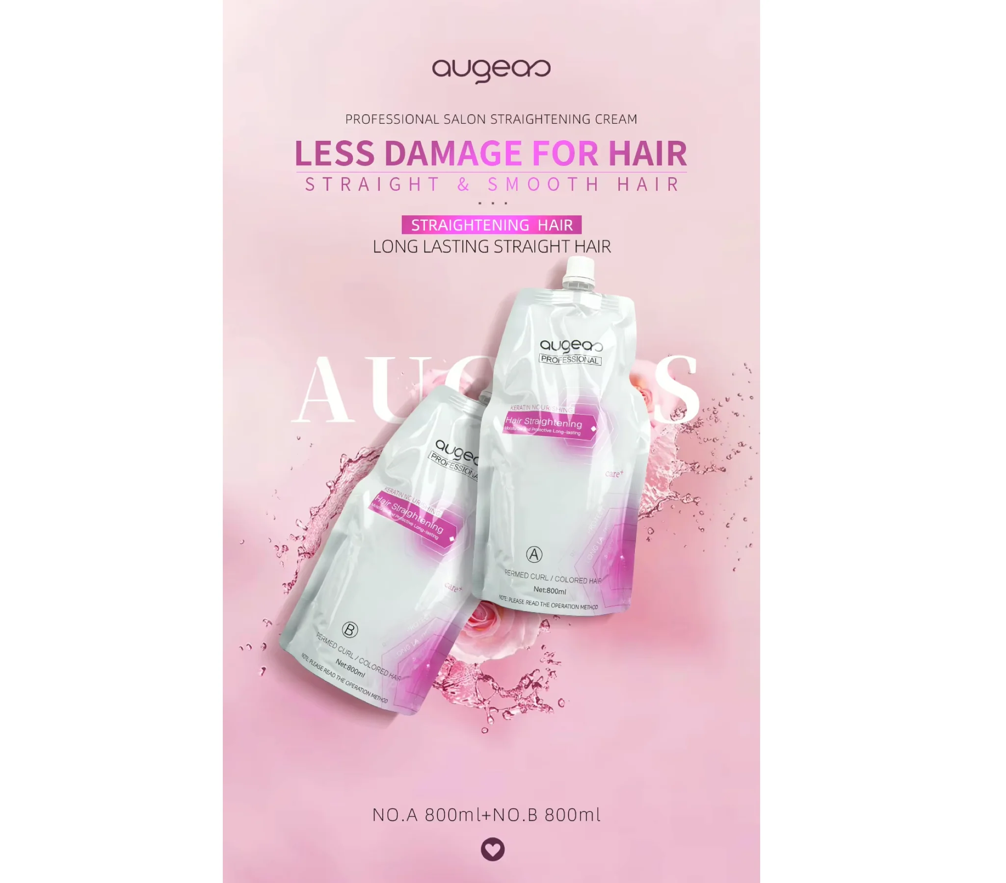 Augeas Hair Straightening Cream Keratin Rebonding 800ml - Image 3