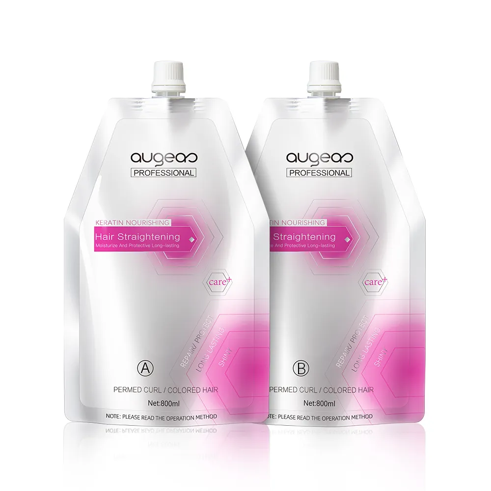 Augeas Keratin Nourishing Hair Straightening Cream 800ml Duo - Image 2