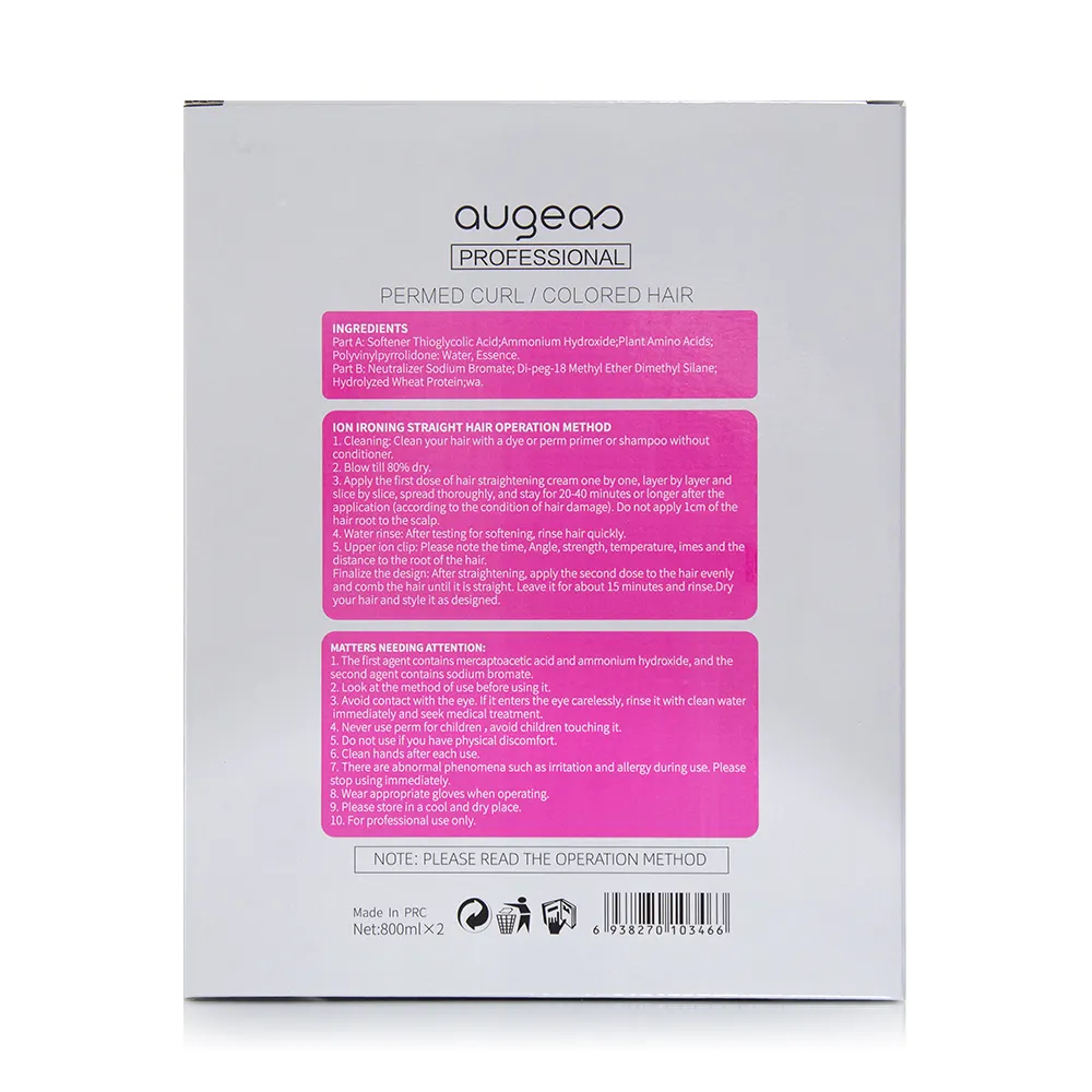 Augeas Keratin Nourishing Hair Straightening Cream 800ml Duo - Image 3