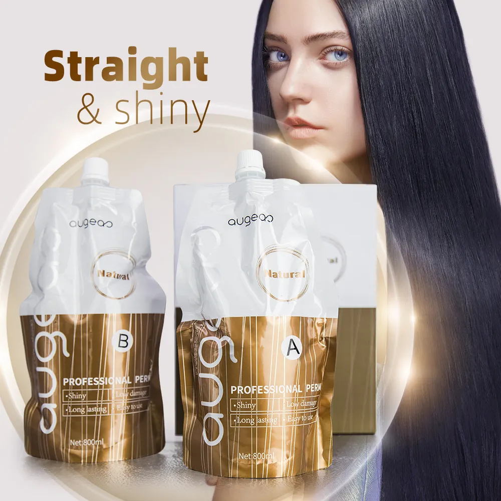 Augeas Professional Perm Keratin Straight Hair Treatment 800ml Duo - Image 2