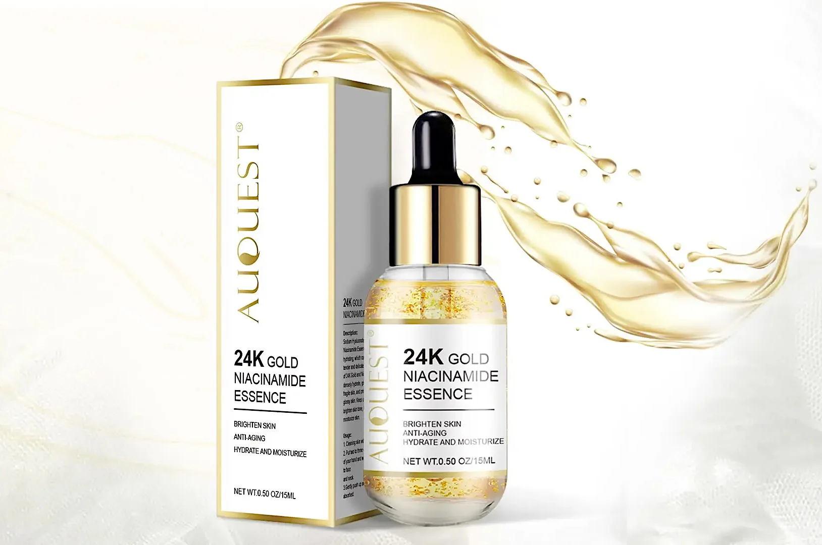 Auquest 24K Gold Niacinamide Essence Moisturiser 15ml - Image 2