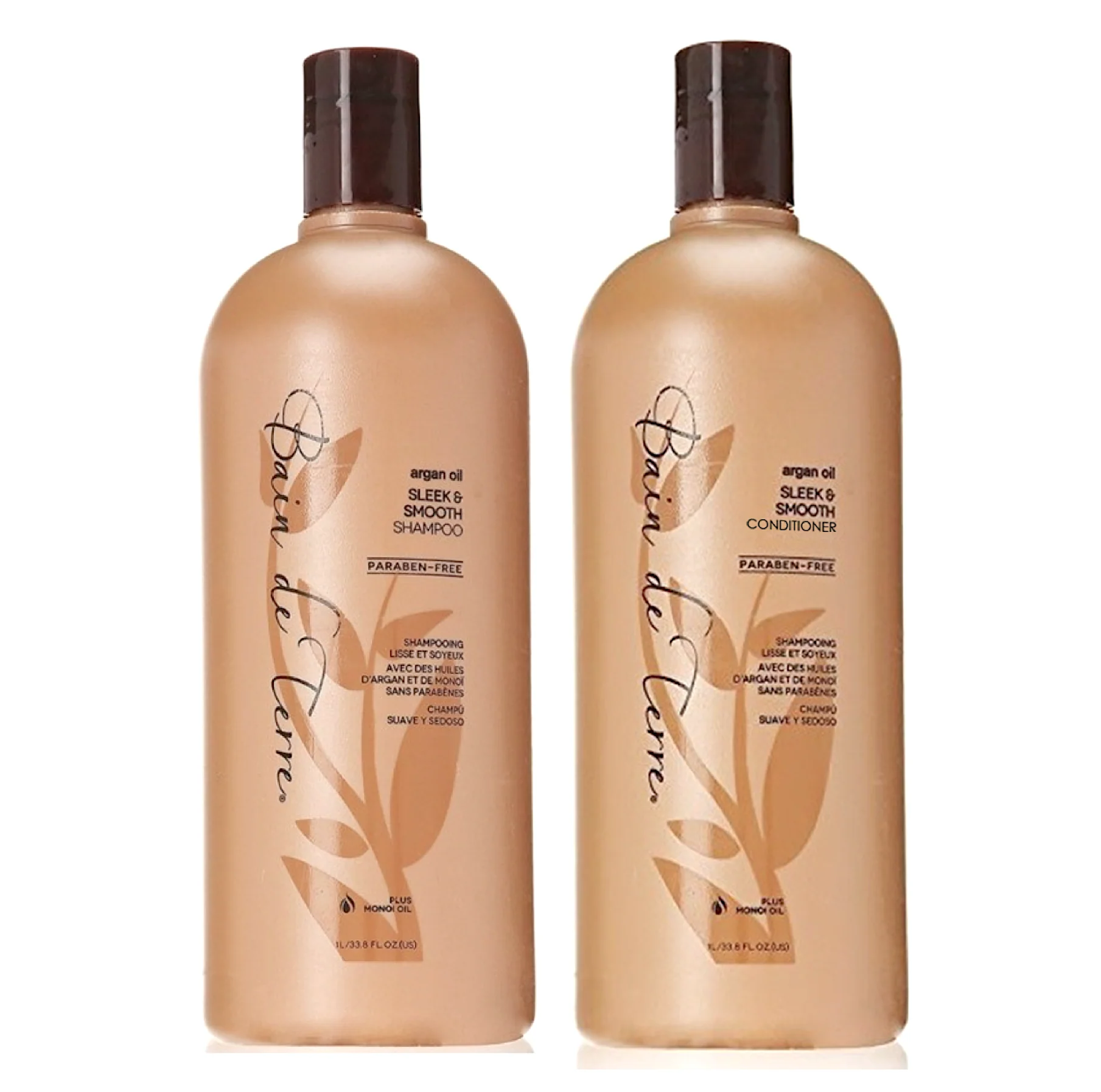 Bain De Terre Argan Oil Sleek & Smooth Shampoo and Conditioner 1000ml