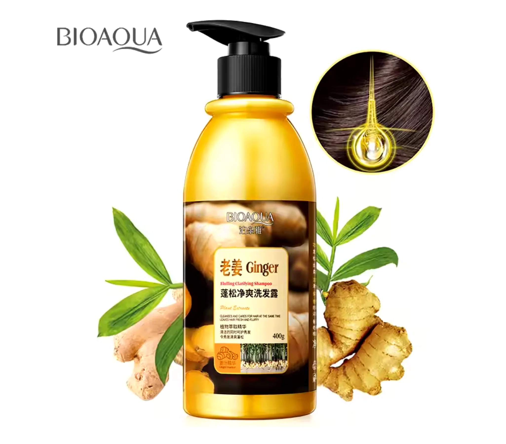 Bioaqua Ginger Hair Growth Shampoo 400g - Image 2