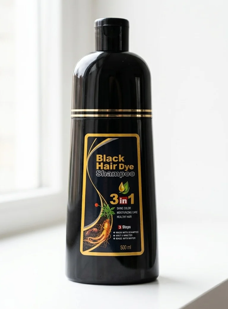 Black Hair Dye Shampoo 3 In 1 500ml - Image 2