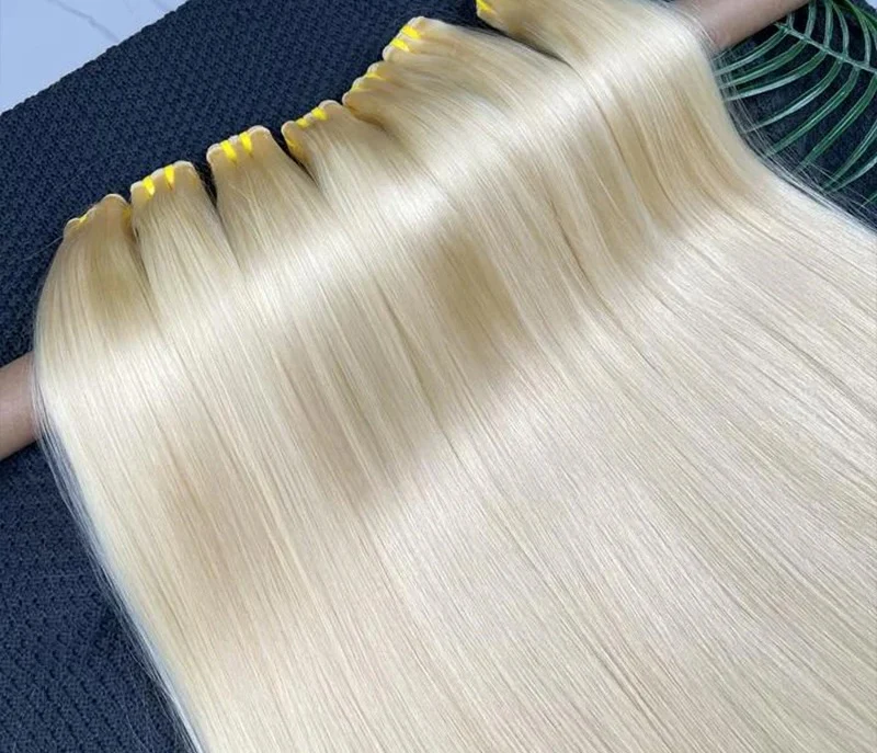 Blonde Coloured Vietnamese Double Drawn Straight 100% Human Hair Bundles 100g - Image 3