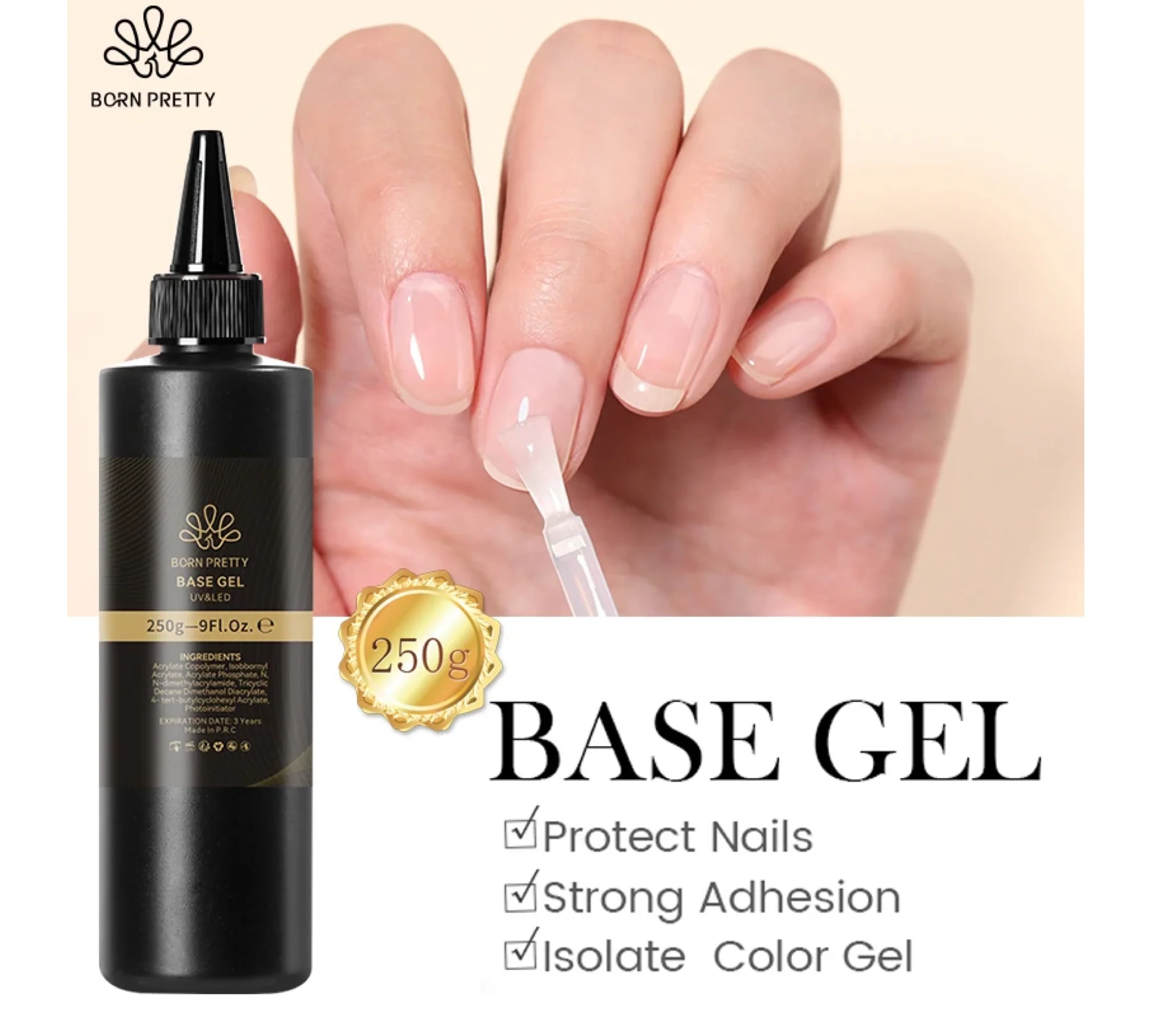 Born Pretty 2 In 1 Rubber Base Gel and Color Gel 250g - Image 2