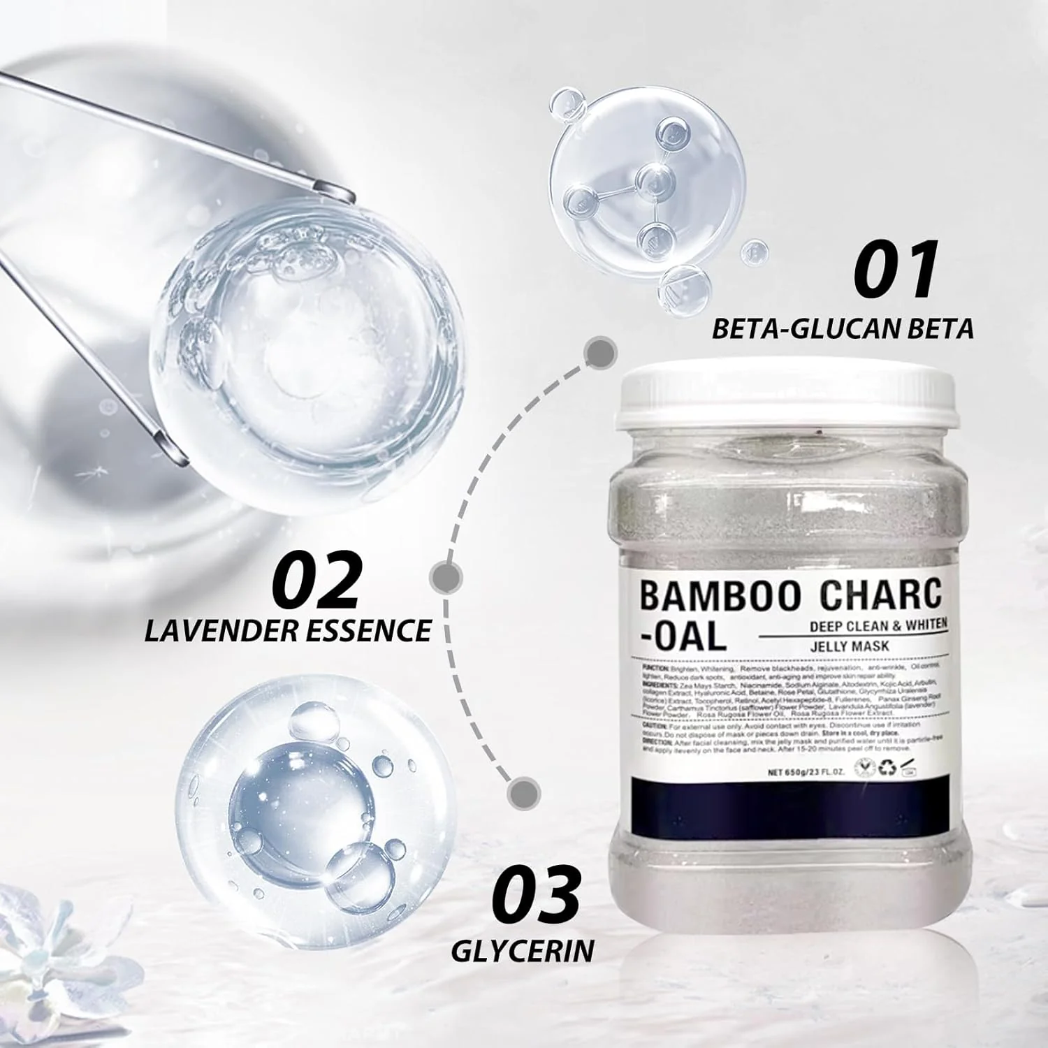 Crystal Hydrojelly Mask Bamboo Charcoal Peel 650g - Image 4