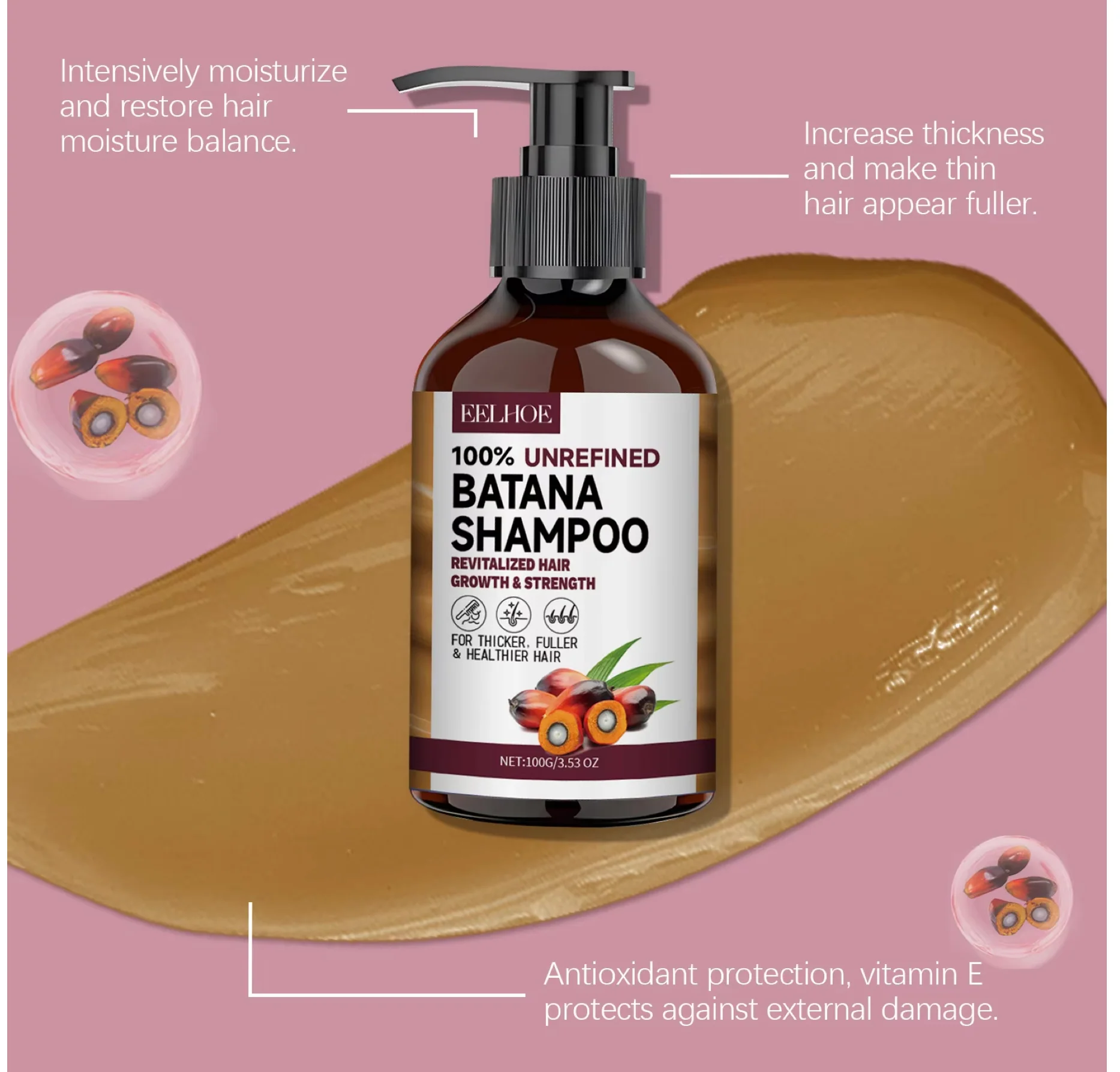 Eelhoe 100% Unrefined Batana Shampoo 100g (2pc) - Image 3