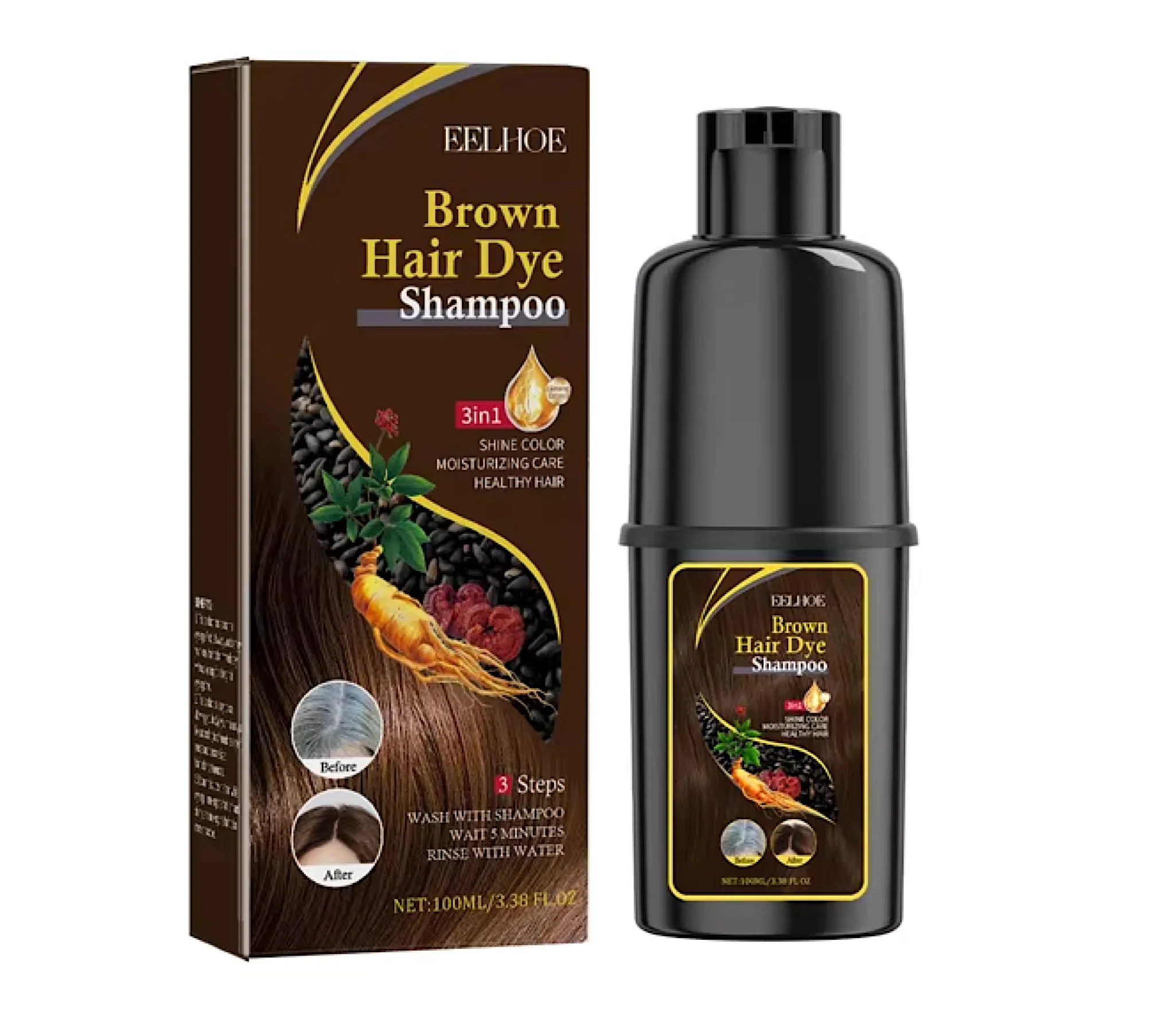 Eelhoe Brown Hair Dye Shampoo 100ml