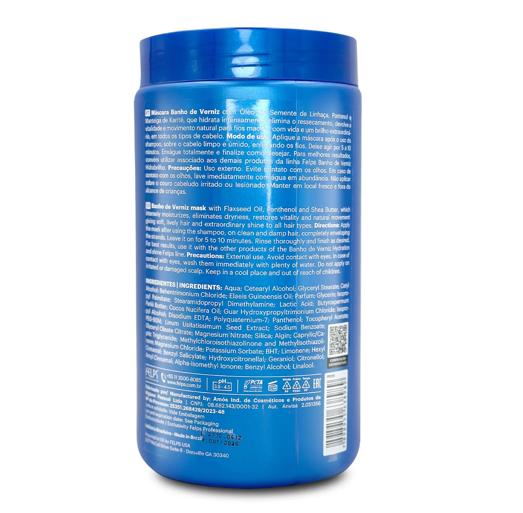 Felps Banho Verniz Mascara Bath Hydration and Shine Mask 1kg - Image 2