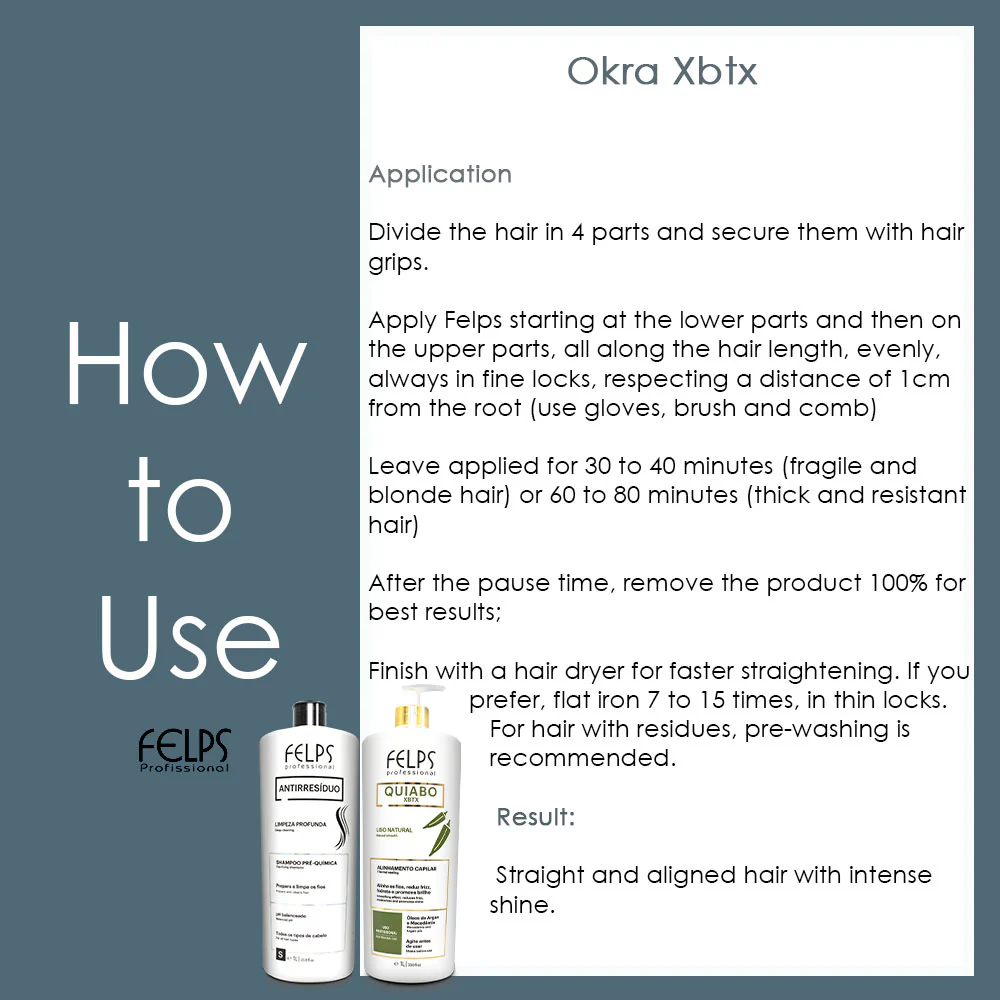 Felps Clarifying Shampoo and Okra Quiabo Brazilian XBTX Thermal Sealing Duo - Image 3