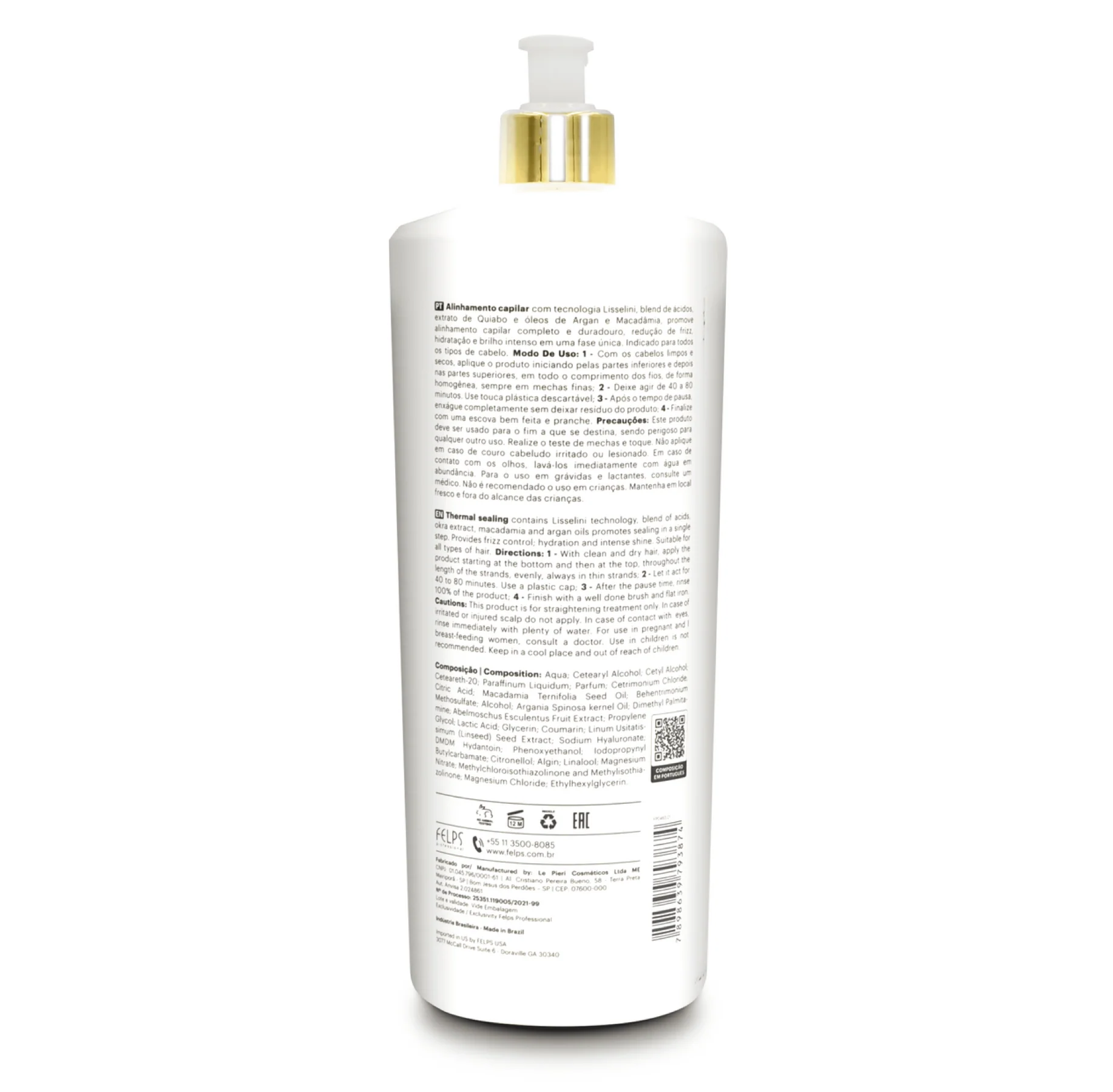 Felps Okra Quiabo Brazilian Progressive Keratin Thermal Sealing 1000ml - Image 4