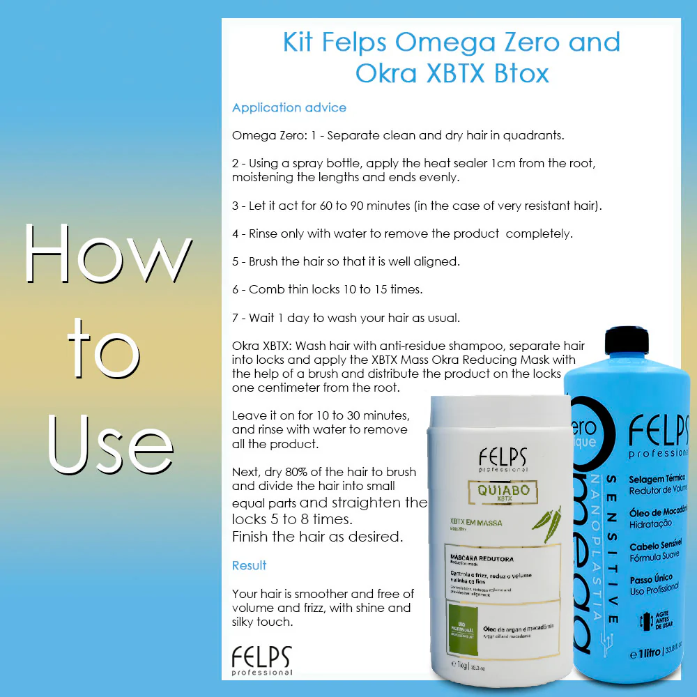 Felps Omega Zero Nanoplastia Sensitive & Quiabo XBTX Okra Smoothing Mask Duo - Image 3