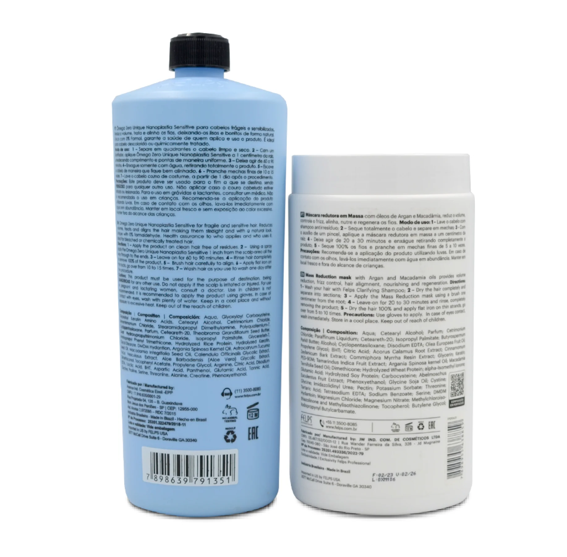 Felps Omega Zero Nanoplastia Sensitive & Quiabo XBTX Okra Smoothing Mask Duo - Image 4