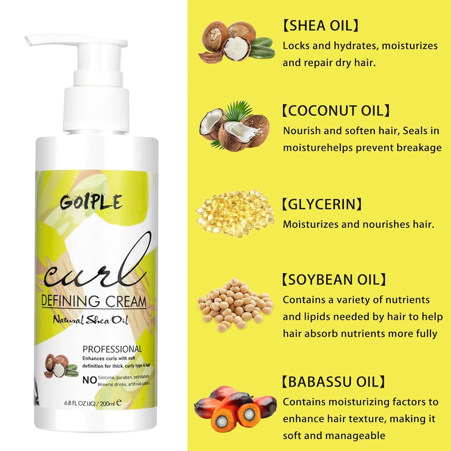 Goiple Curl Defining Cream Natural Shea Oil 200ml - Image 2
