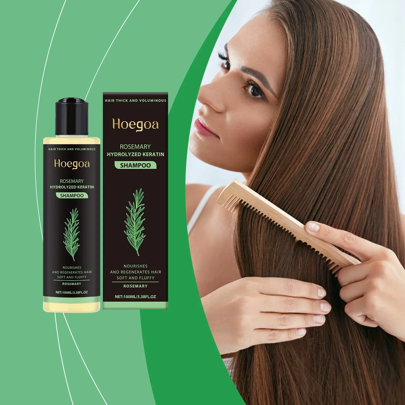 Hoegoa Rosemary Hydrolysed Keratin Shampoo Smoothing and Hair Growth - Image 3