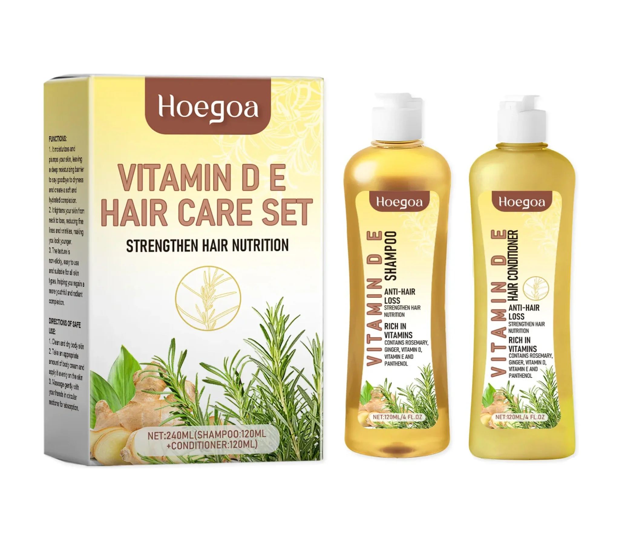 Hoegoa Vitamin D & E Anti Hair Loss Shampoo and Conditioner 120ml