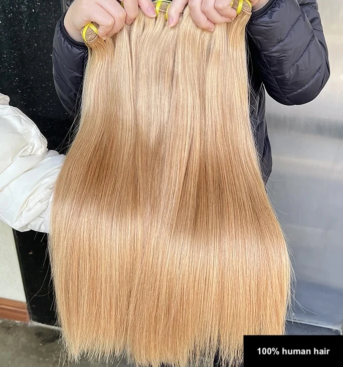 Honey Blonde Vietnamese Straight 100% Human Hair Bundles 100g - Image 3
