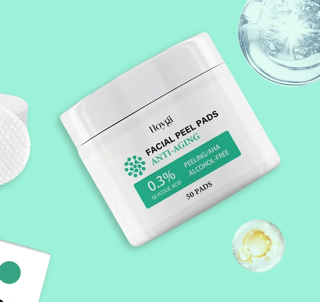 Hoygi 0.3% Glycolic Acid AHA Anti Aging Facial Peel Pads 50pc - Image 2