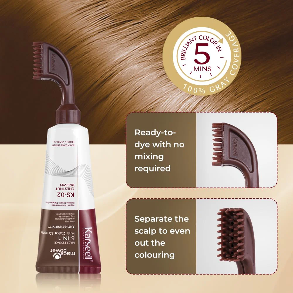 Karseell Maca Power 6 In 1 Hair Color Cream 80ml - Image 3