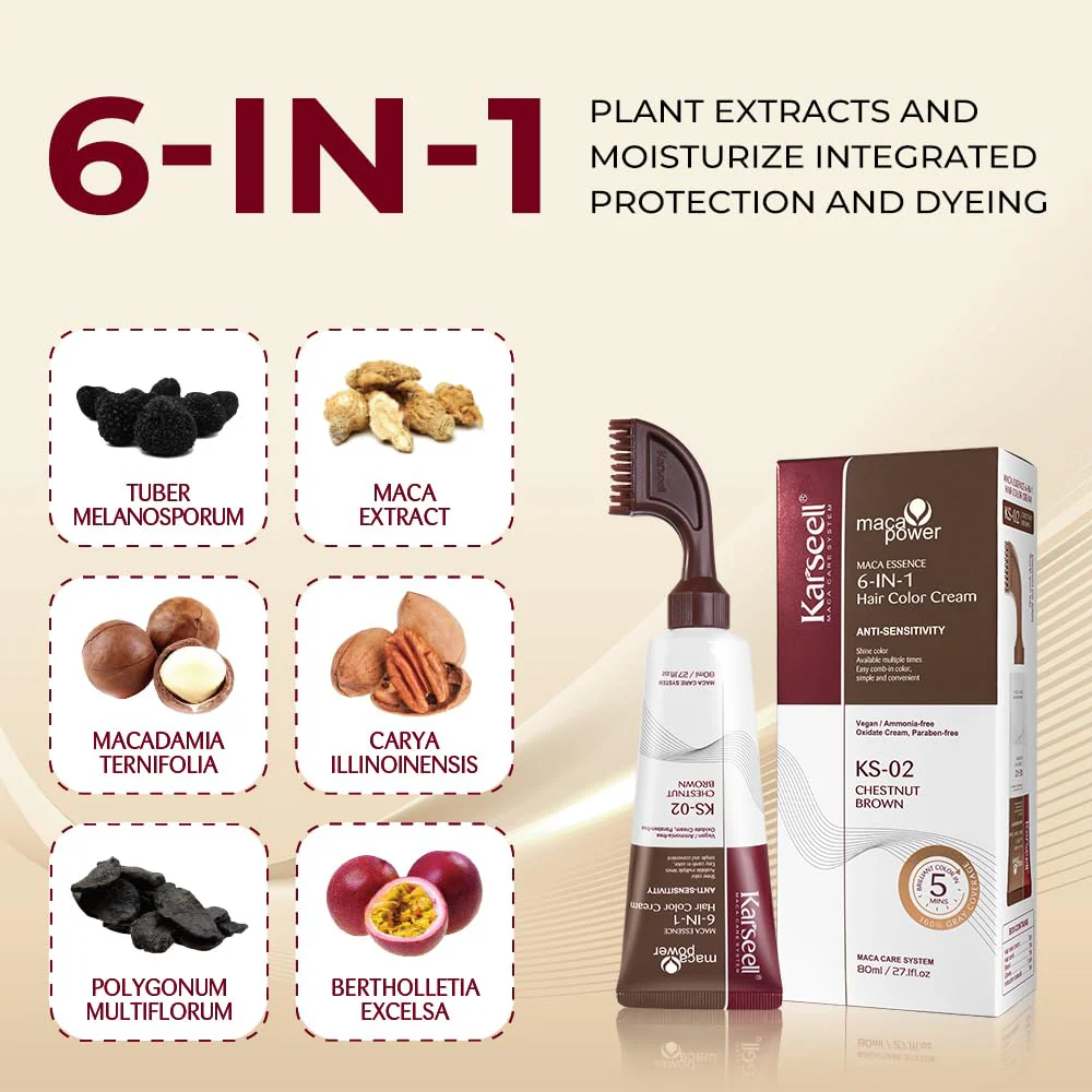 Karseell Maca Power 6 In 1 Hair Color Cream 80ml - Image 4