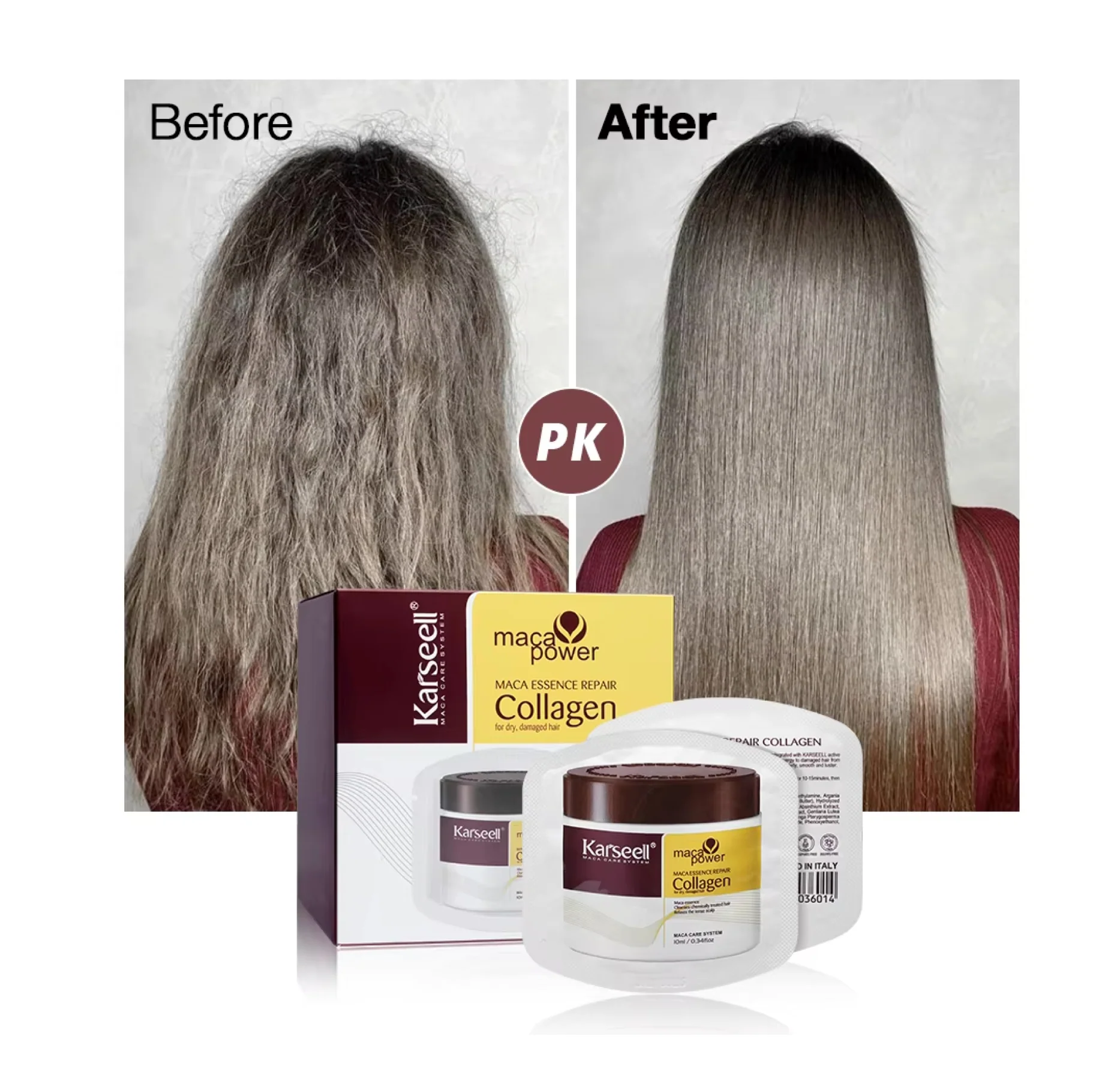 Karseell Maca Power Essence Repair Collagen Hair Travel Masks (24pc) - Image 2