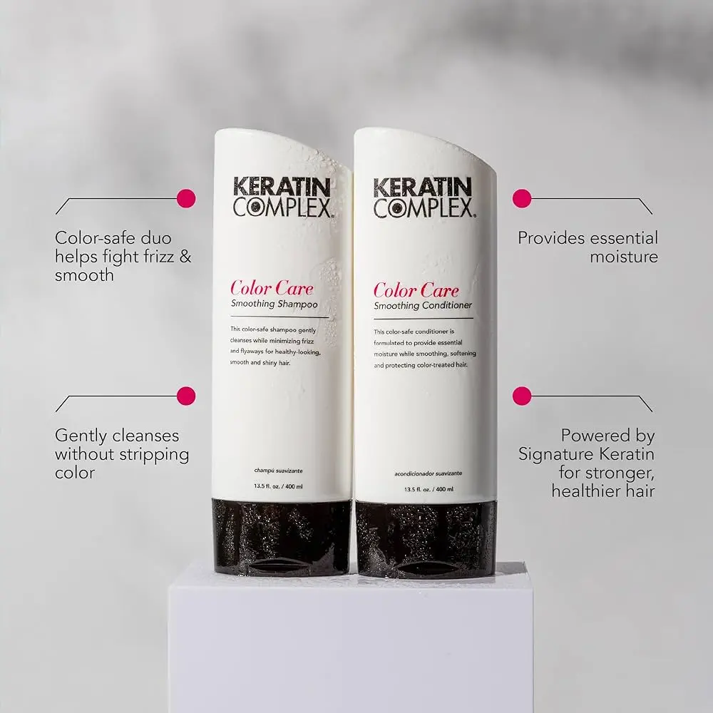 Keratin Complex Color Care Smoothing Shampoo and Conditioner 400ml - Image 3