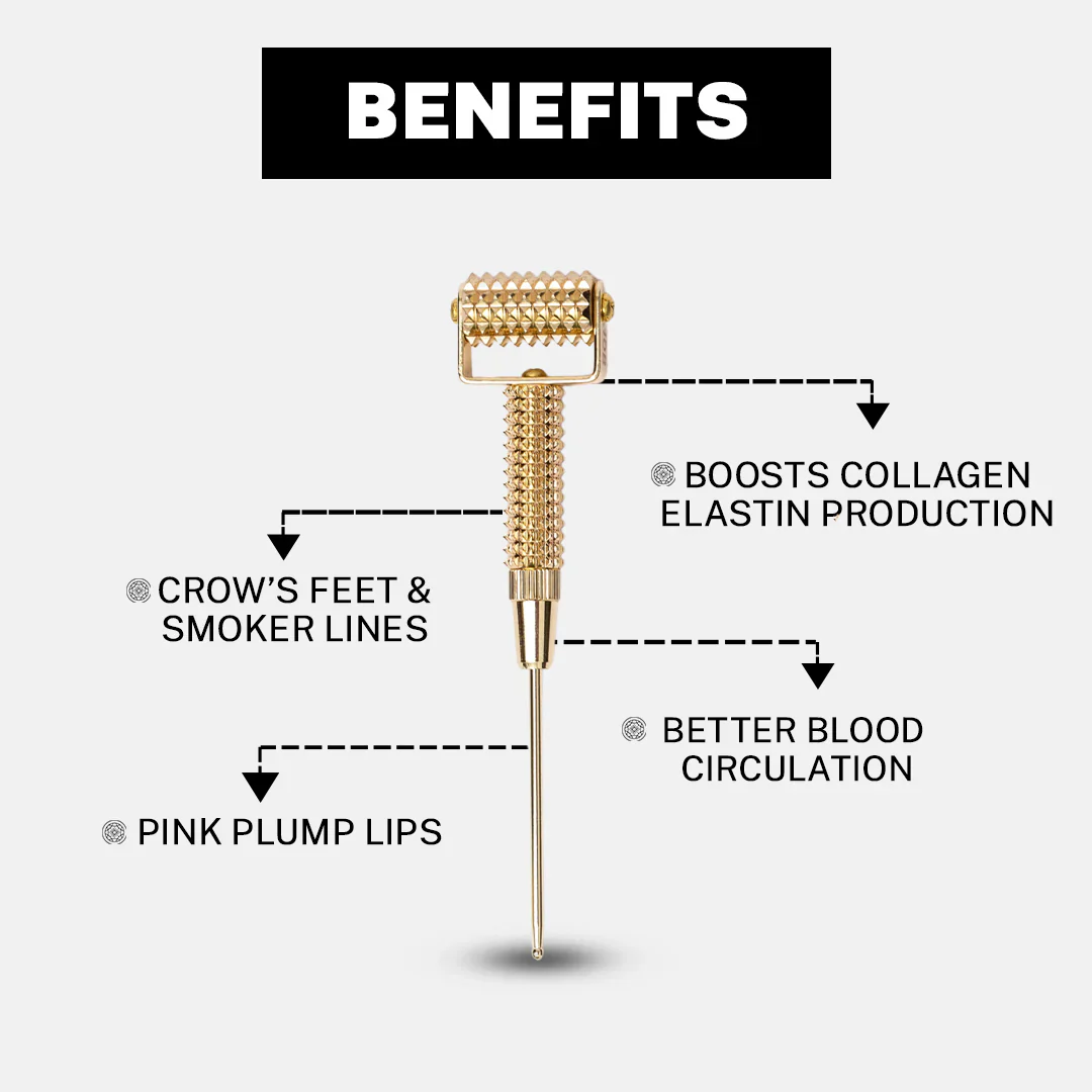Luxury Golden Roller Collagen Facial Roller Acupressure Made of Pure Copper - Image 3