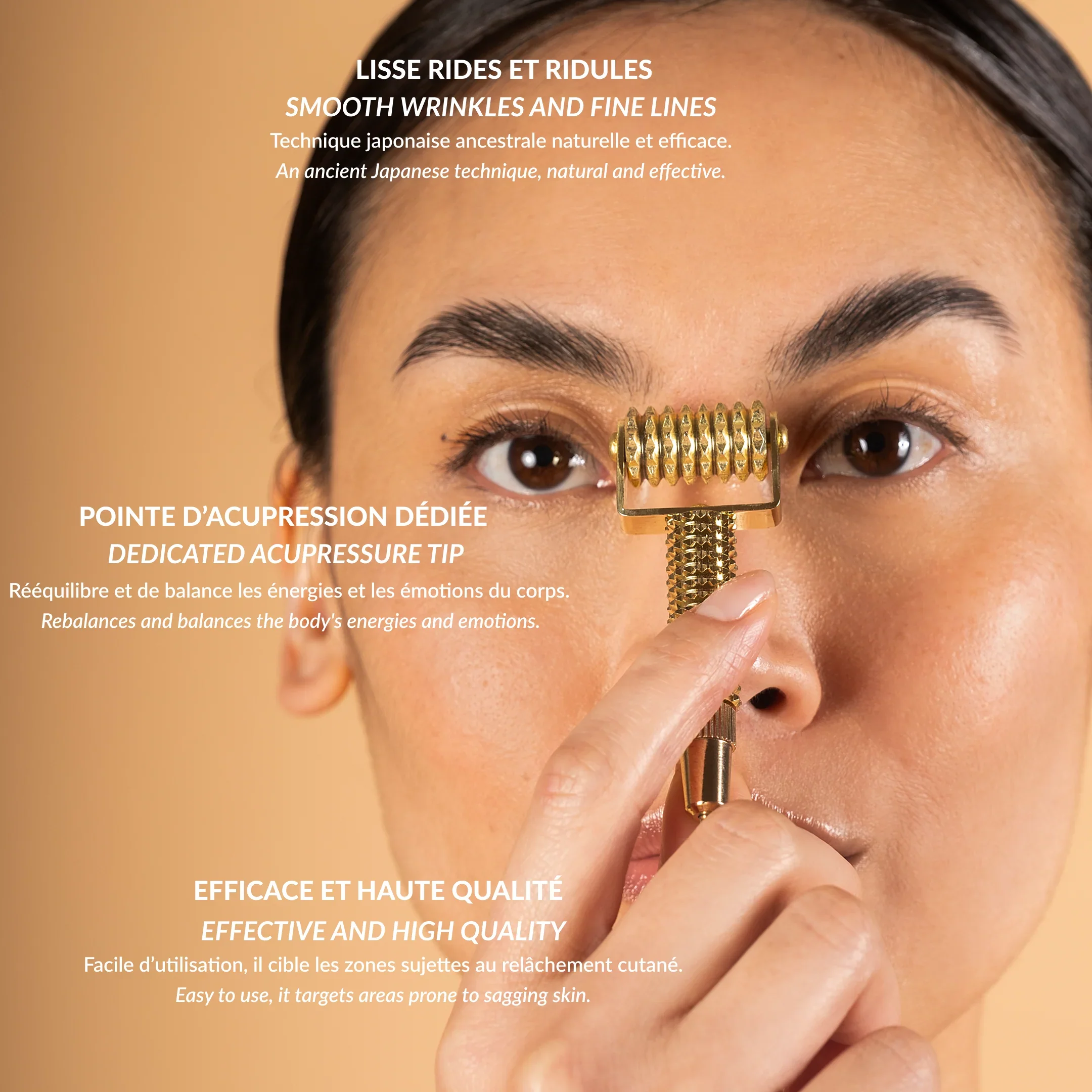 Luxury Golden Roller Collagen Facial Roller Acupressure Made of Pure Copper - Image 5