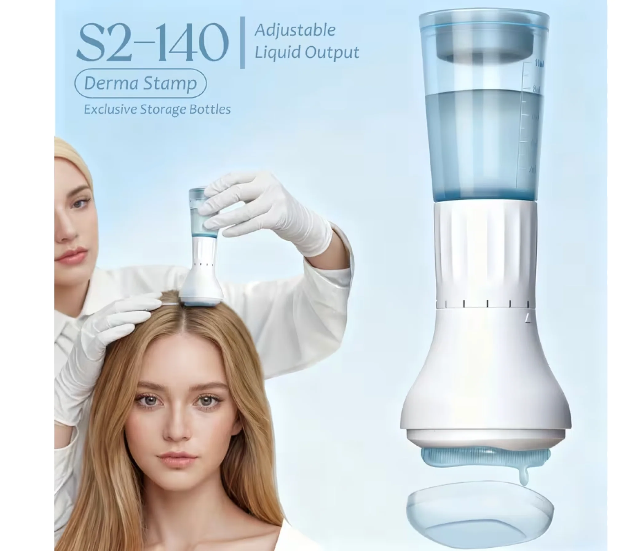 Microneedling Derma Stamp 140 Adjustable Titanium Needles With Liquid Storage - Image 4