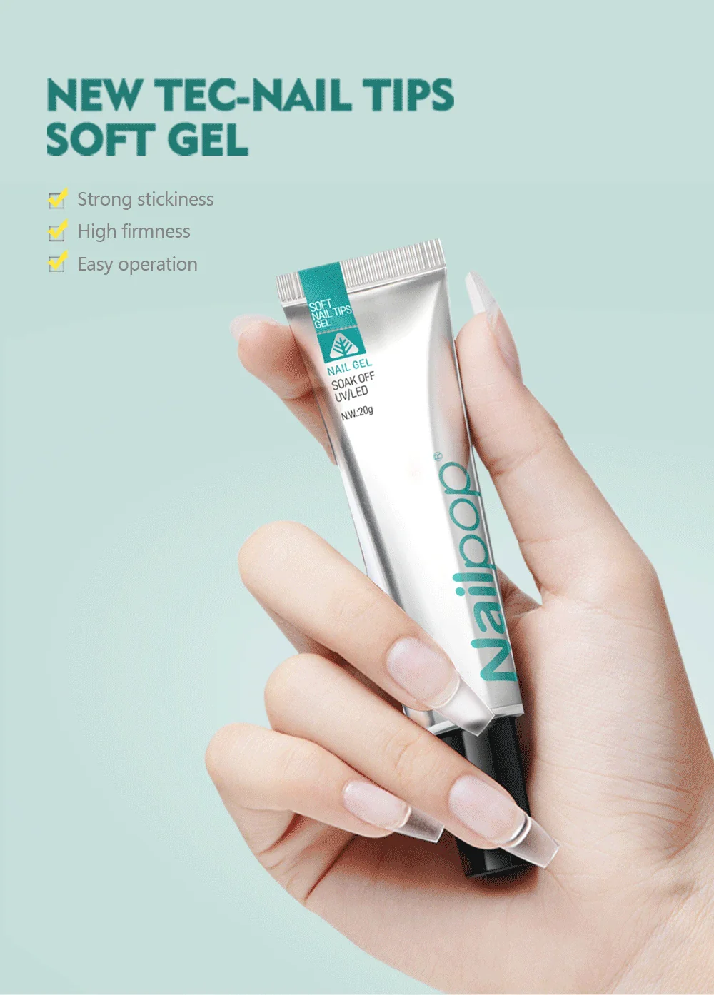 Nailpop Soft Nail Tips Gel 20g - Image 2