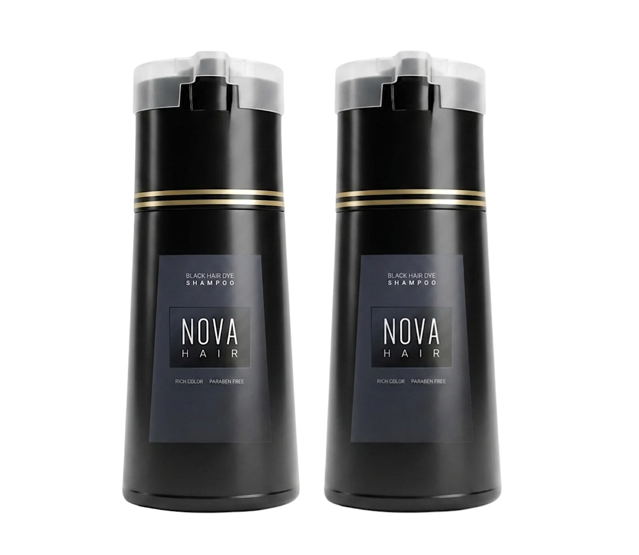 Nova Hair Black Hair Dye Shampoo 200ml (2pc)