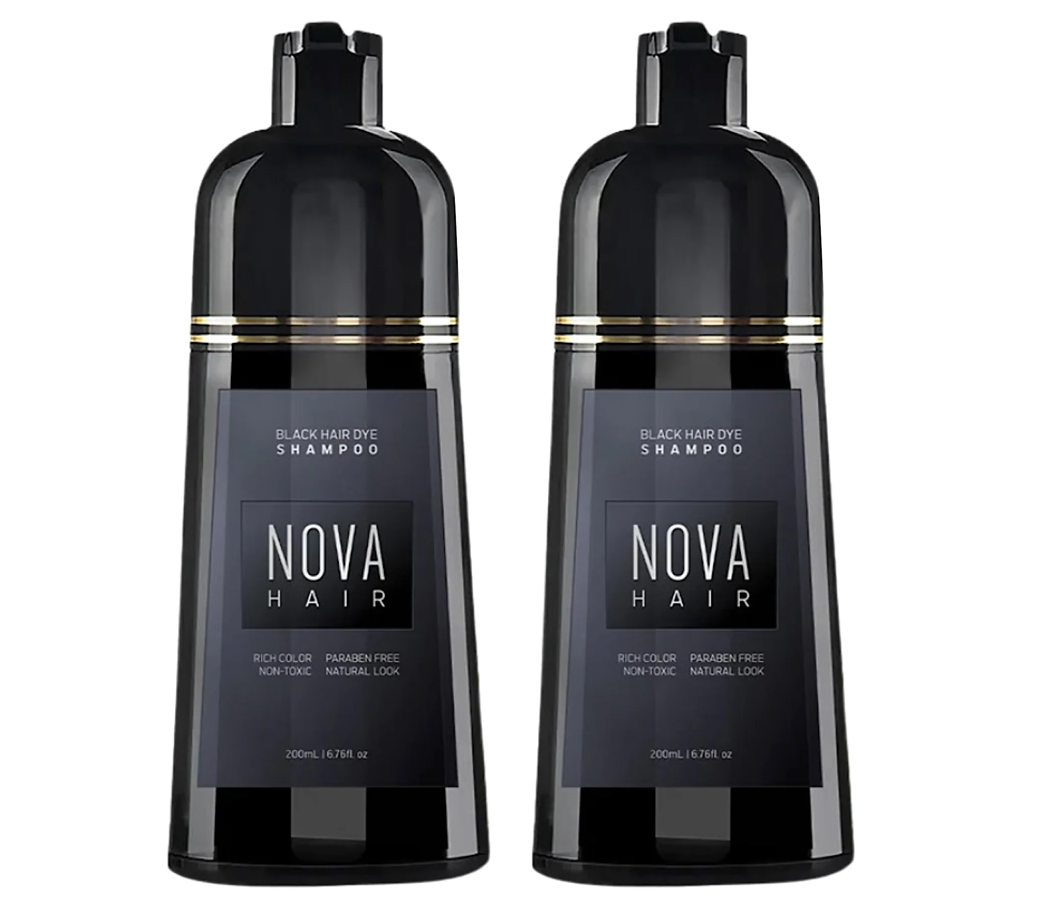 Nova Hair Black Hair Dye Shampoo 500ml (2pc)