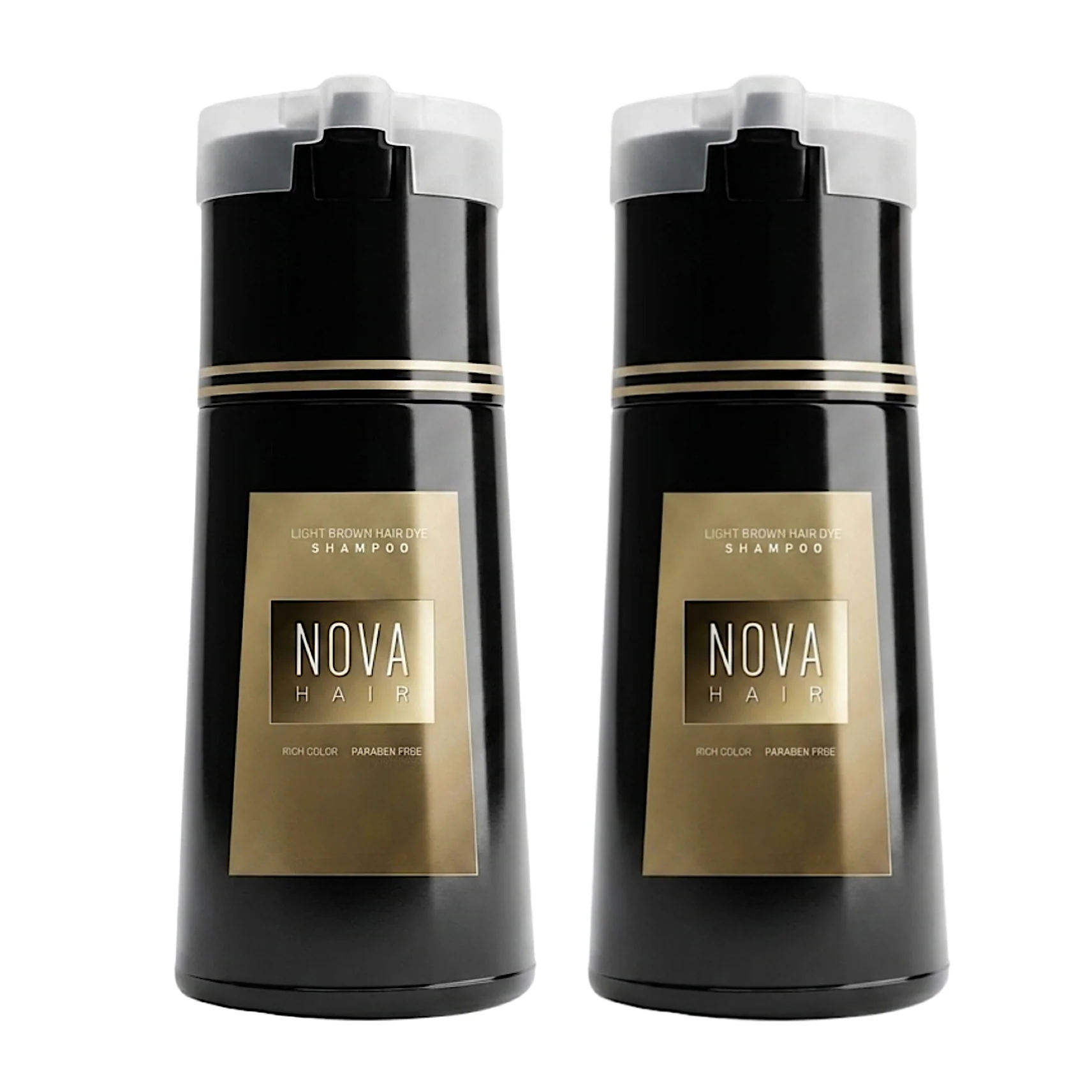 Nova Hair Light Brown Hair Dye Shampoo 200ml (2pc)