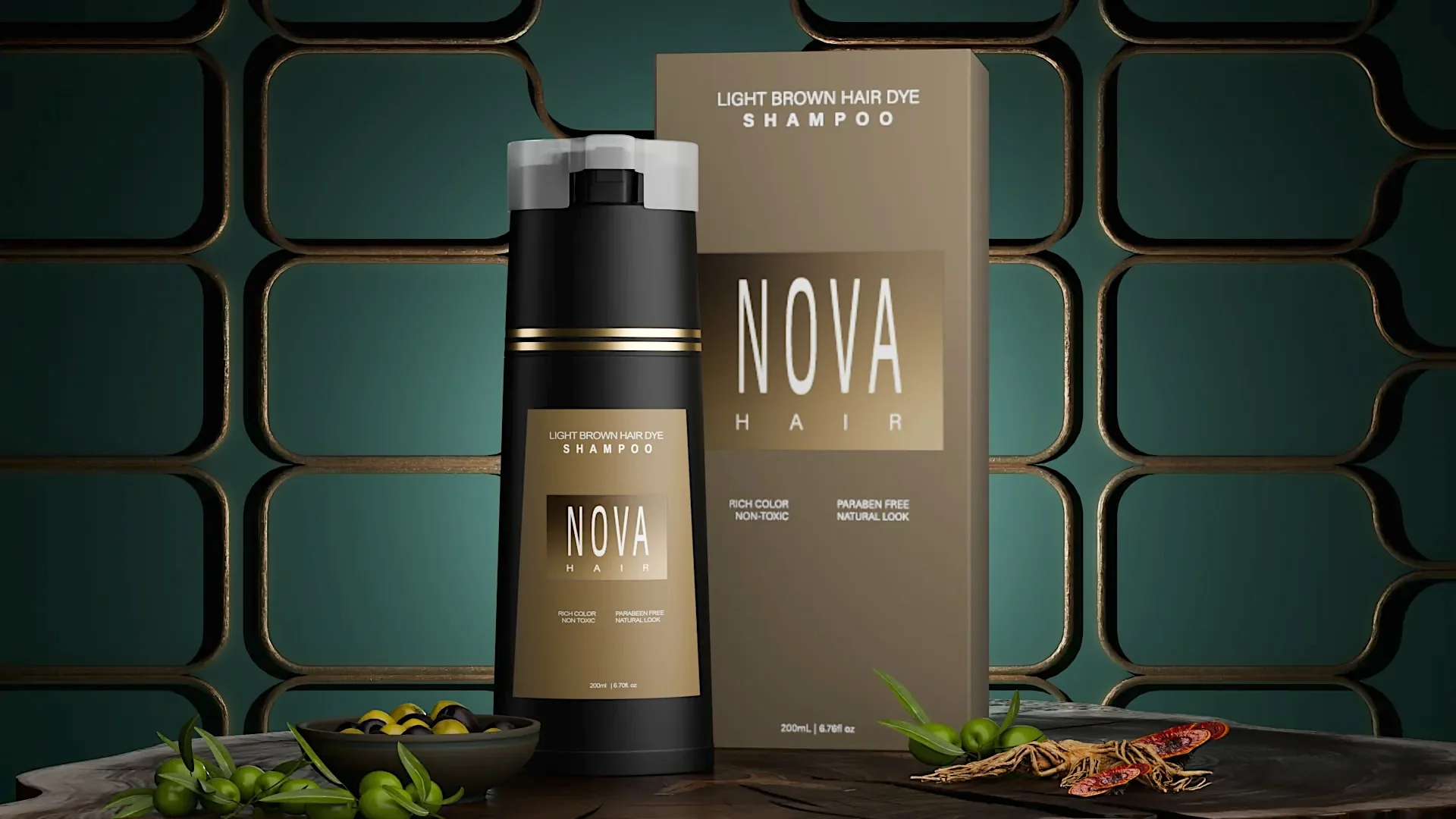 Nova Hair Light Brown Hair Dye Shampoo 200ml (2pc) - Image 2