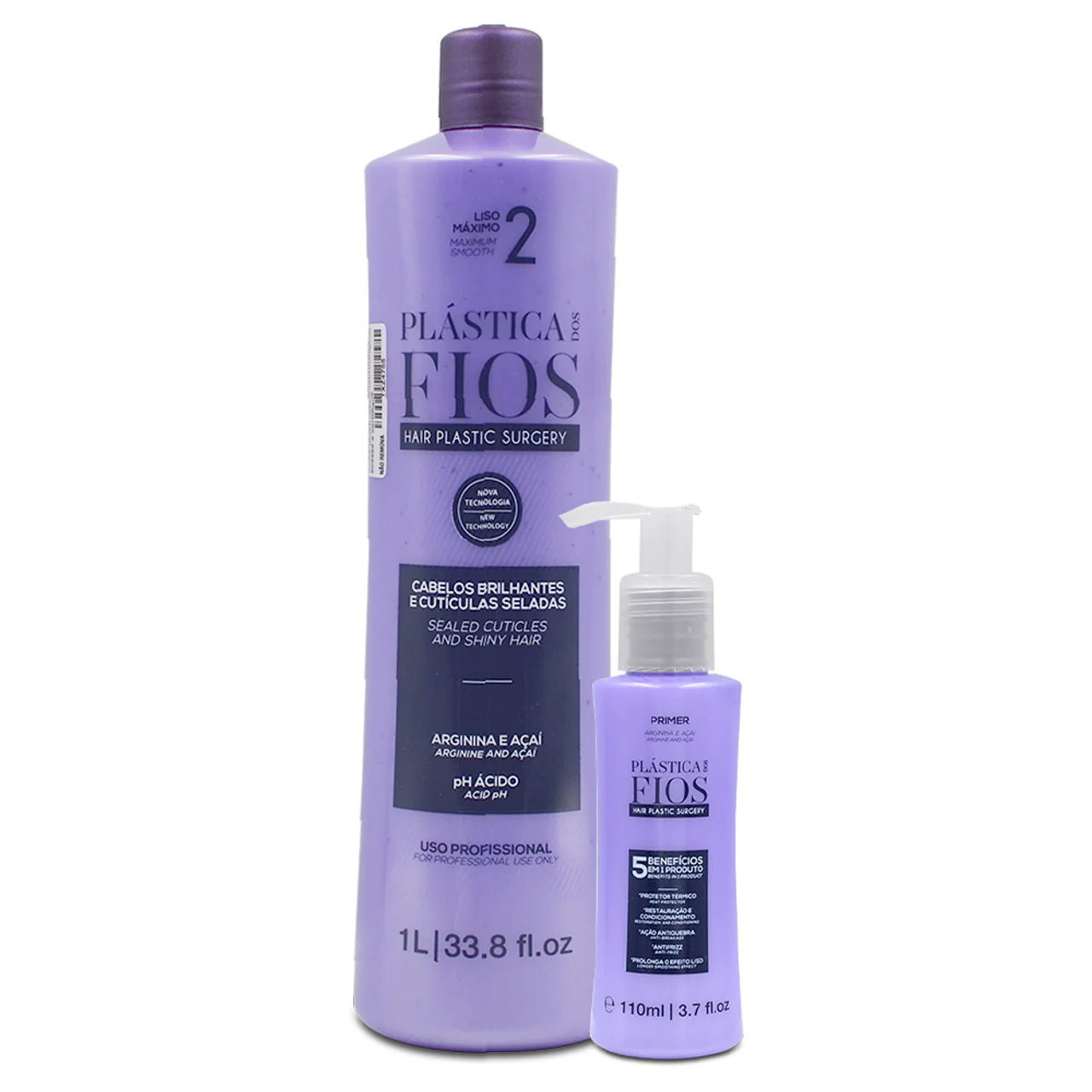 Plastica Dos Fios Keratin Straightening Thermal Sealing Step 2 1000ml + Primer (2pc)