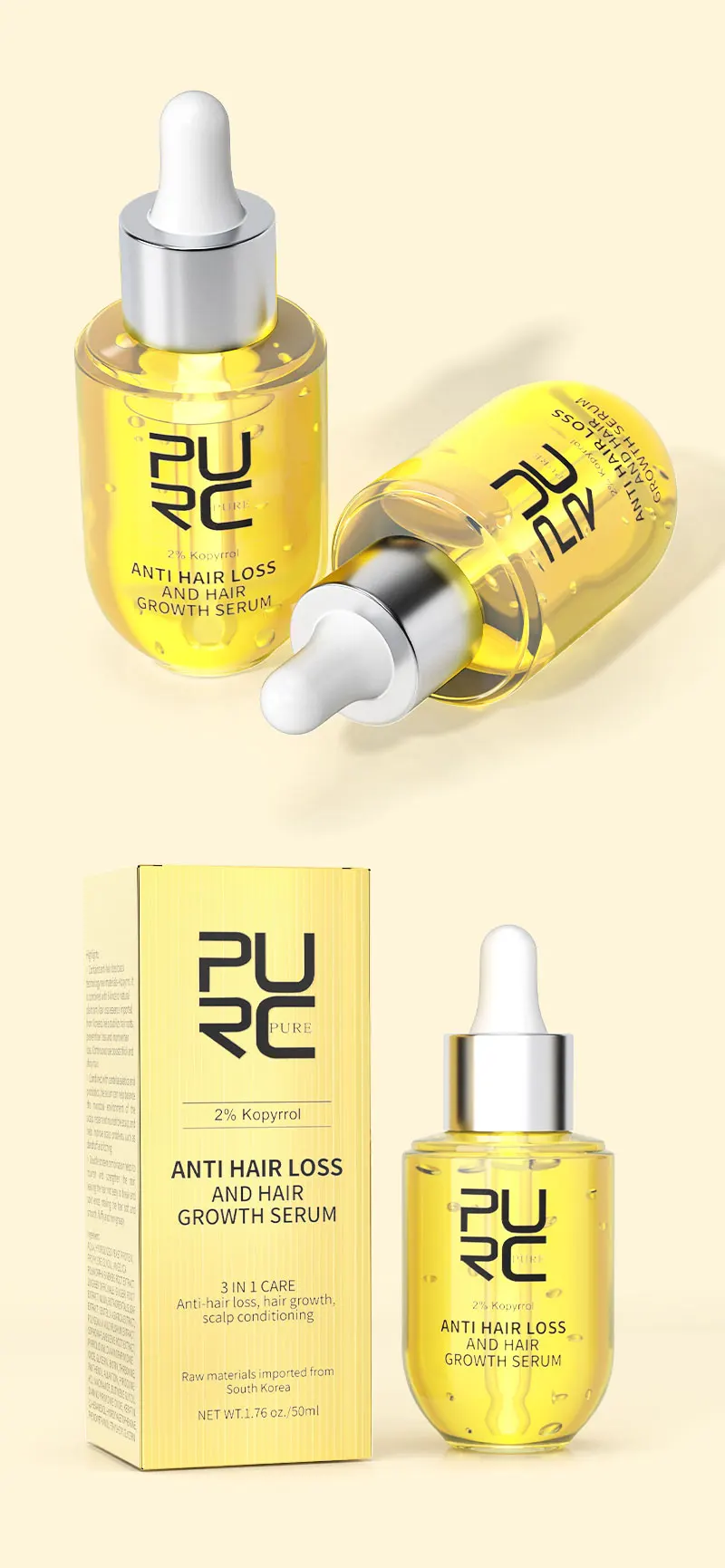Purc Anti Hair Loss Hair Growth Serum 50ml - Image 3