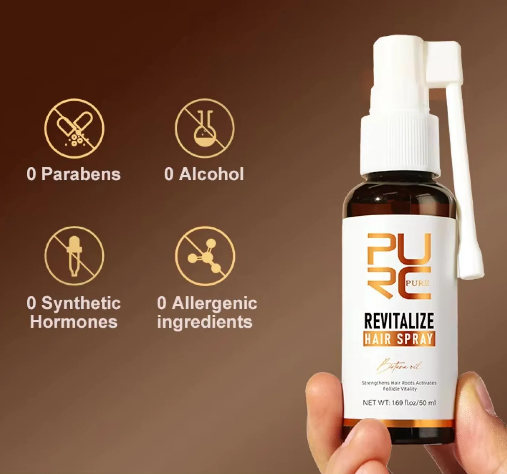 Purc Natural Batana Oil Revitalise Hair Spray 50ml - Image 2