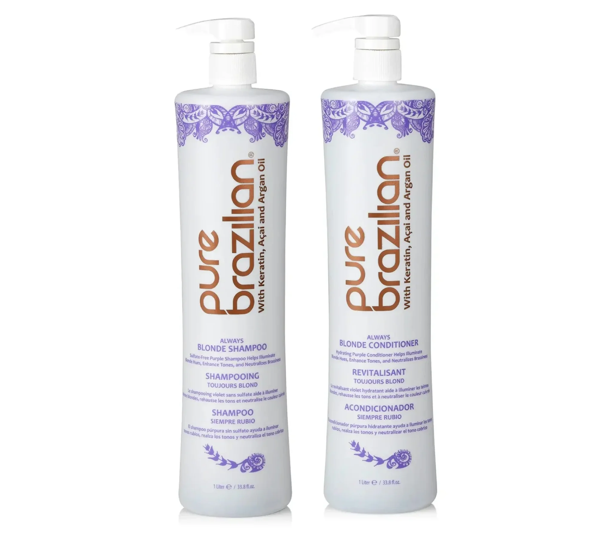 Pure Brazilian Always Blonde Shampoo and Conditioner 1000ml