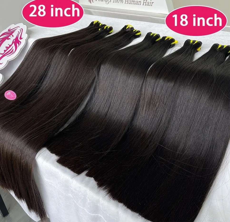 Raw Vietnamese Super Double Drawn Straight 100% Virgin Human Hair Bundles 100g - Image 4