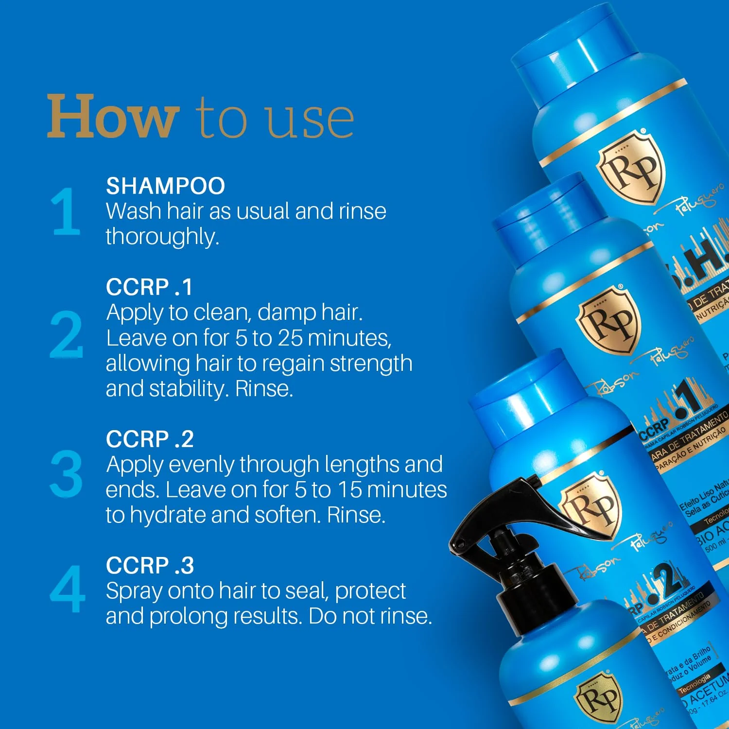 Robson Peluquero CCRP 4 Steps Professional Hair Reconstruction (4pc) - Image 3