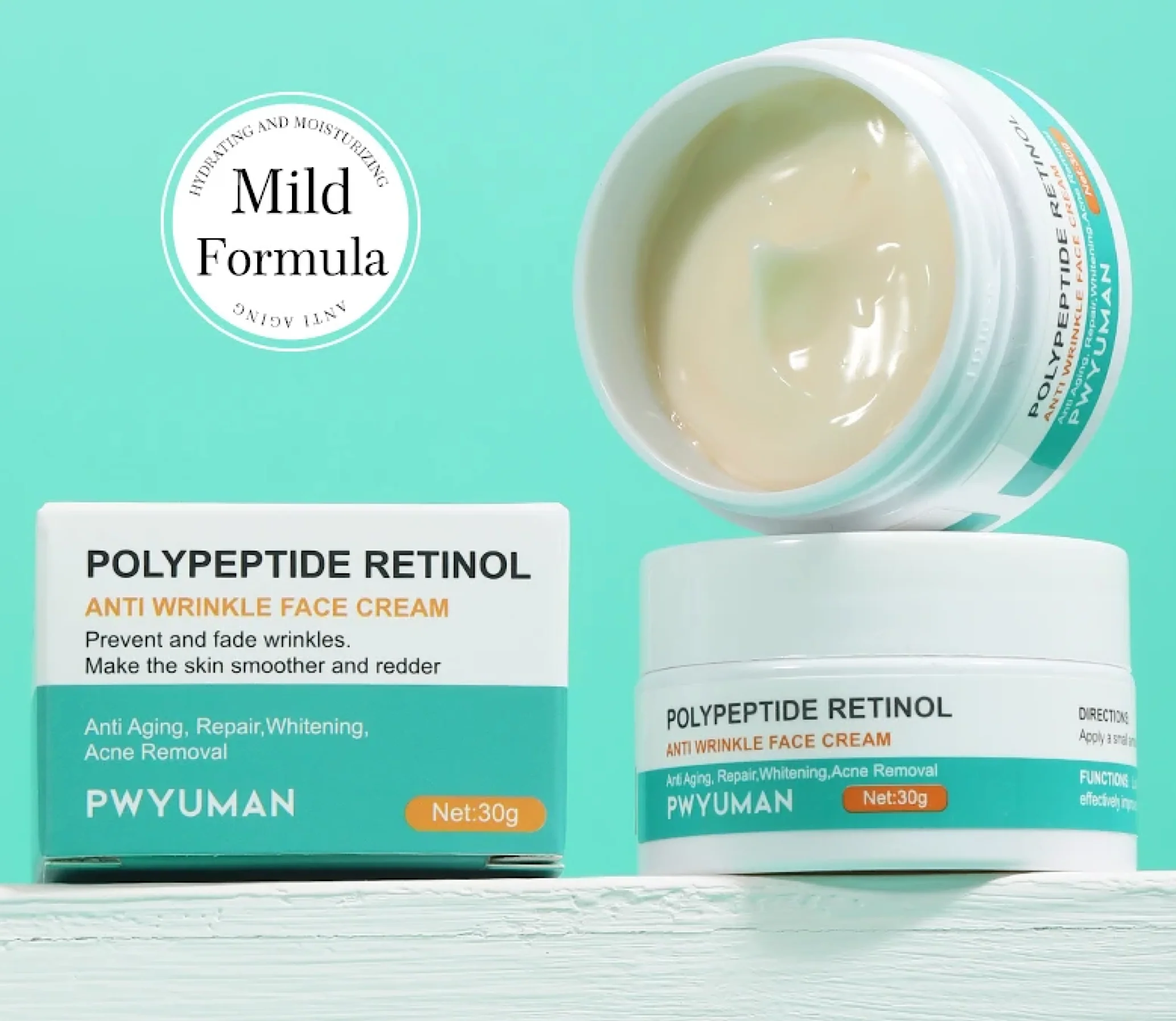 Pwyuman Polypeptide Retinol Anti Wrinkles Face Cream 30g - Image 2