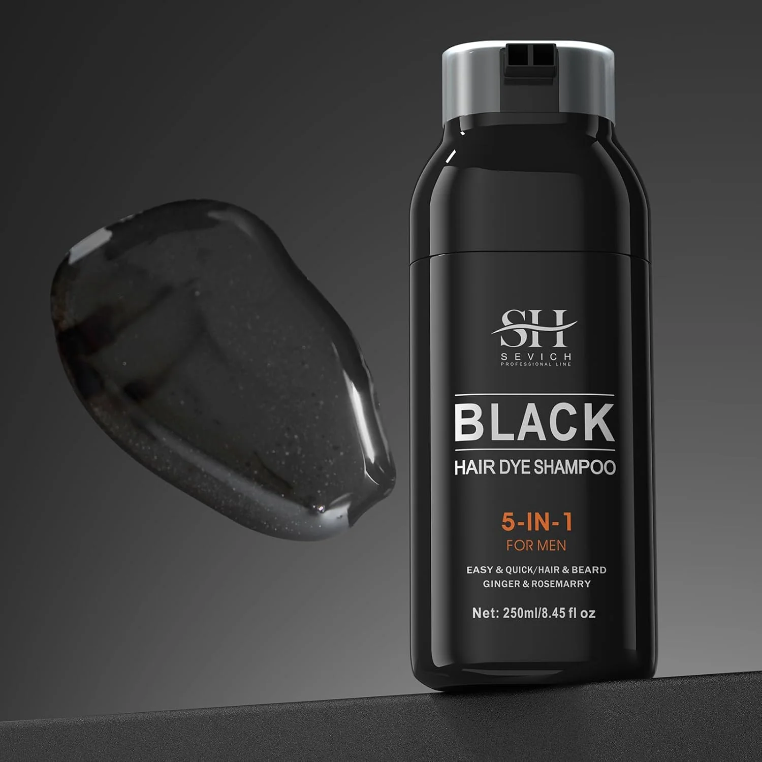 Sevich 5 In 1 Black Hair Dye Shampoo Hair and Beard For Men 250ml - Image 2