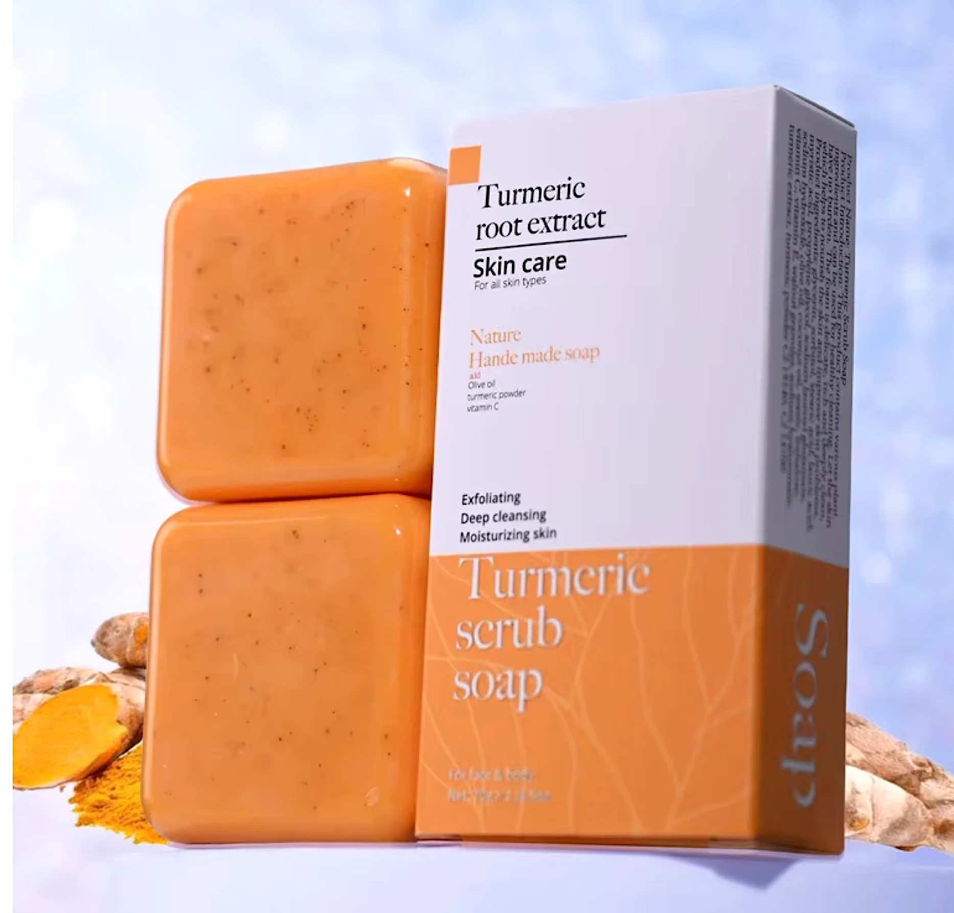 Turmeric Root Extract Hand Made Soap Scrub 70g (2pc) - Image 2