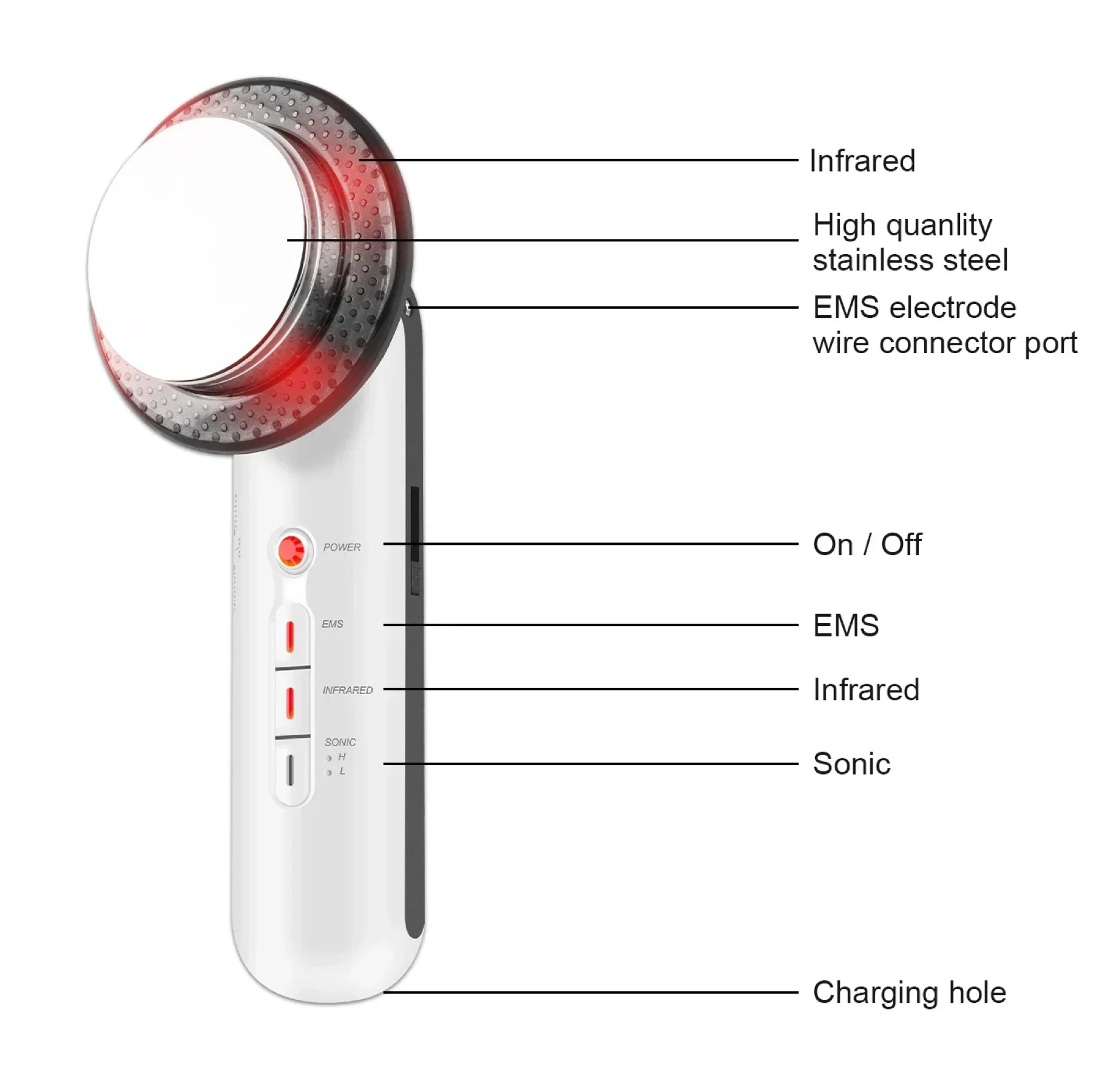 Ultrasonic Fat and Cellulite Burner Slimmer EMS Handset - Image 5