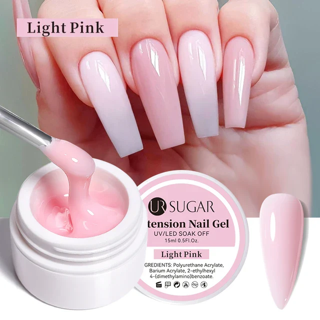 Ur Sugar Extension Nail Milky Color Gel Extension Light Pink 15ml - Image 2