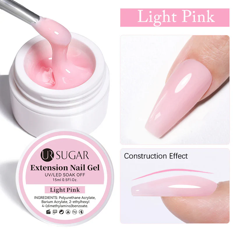 Ur Sugar Extension Nail Milky Color Gel Extension Light Pink 15ml - Image 3