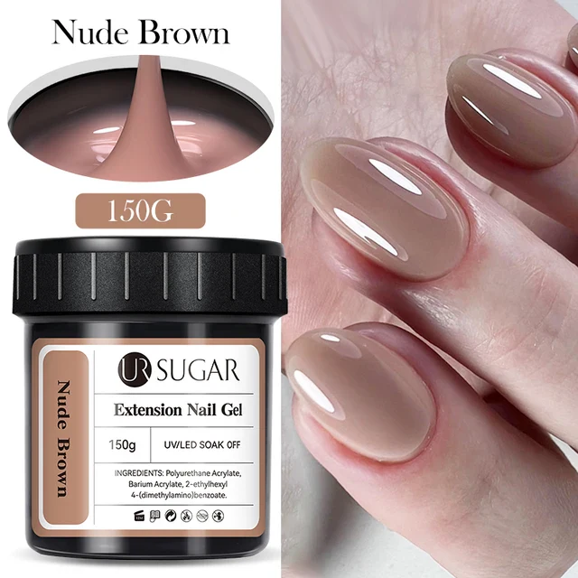 Ur Sugar Extension Nail Milky Color Gel Extension Nude Brown 150g - Image 2