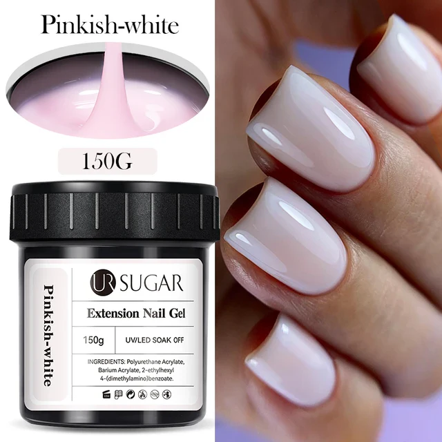 Ur Sugar Extension Nail Milky Color Gel Extension Pinkish White 150g - Image 2